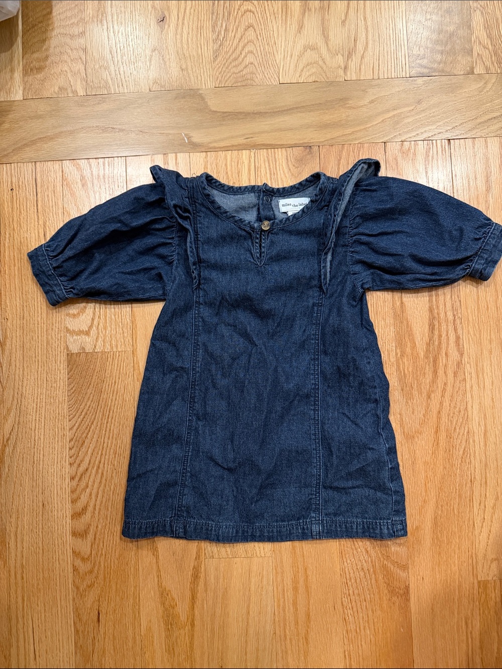 Miles The Label Navy Blue Short Sleeve Denim Tunic Dress, size 18mo